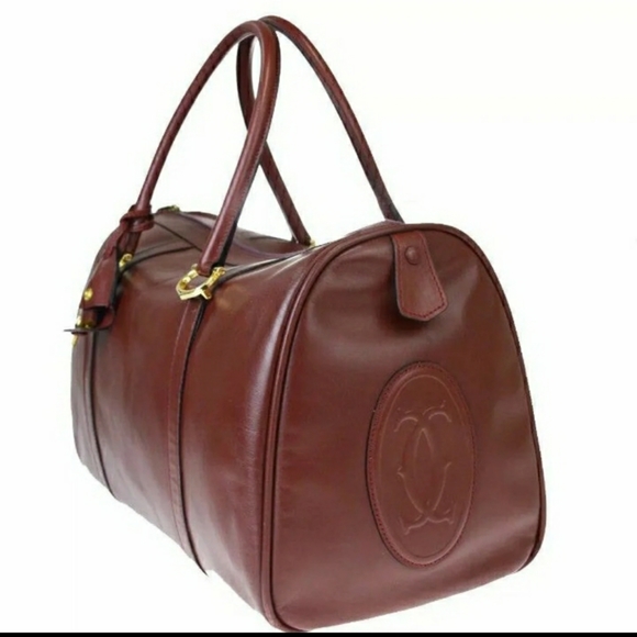 AUTHENTIC  MUST DE CARTIER LOGOS TRAVEL HAND BAG - Picture 5 of 10